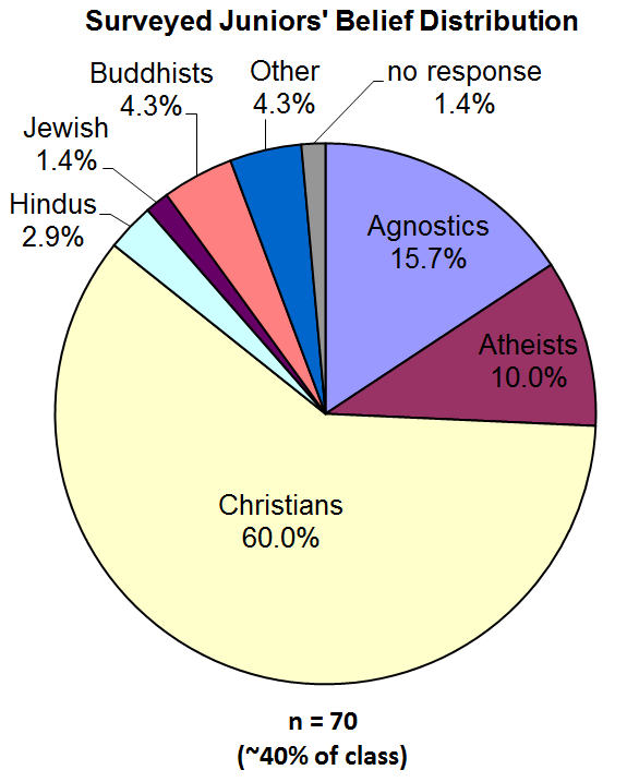 Pie chart of juniors' beliefs