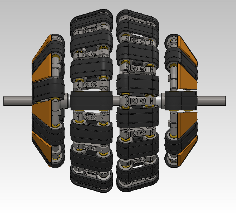 CAD of omniwheel prototype, front view